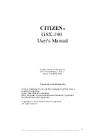 Предварительный просмотр 2 страницы Citizen GSX-190 User Manual