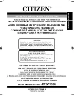 Предварительный просмотр 1 страницы Citizen JCTV1586 Instruction Manual