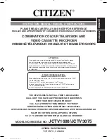 Citizen JCTV1600 Instruction Manual preview