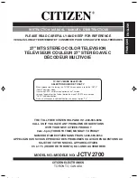 Citizen JCTV2700 Instruction Manual предпросмотр