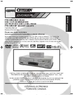 Preview for 1 page of Citizen JDVD3825PB Operating Manual