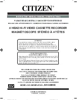 Preview for 1 page of Citizen JVHS3990C Instruction Manual