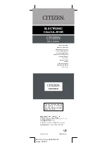 Preview for 1 page of Citizen SDC-340 III Instruction Manual