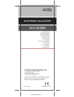 Citizen SDC-805BN Instruction Manual preview