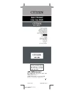 Preview for 1 page of Citizen SDC-868L Instruction Manual