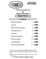 Citizen TW310 Instruction Manual preview