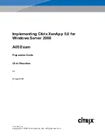 Preview for 1 page of Citrix A05 EXAM Implementation Manual