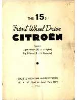 Preview for 1 page of CITROEN 1953 Traction Avant User Manual