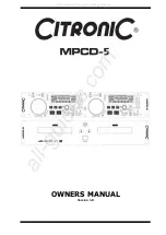 Preview for 1 page of Citronic MPCD-5 Owner'S Manual