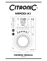 Citronic MPCD-X1 Owner'S Manual preview