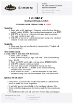 Preview for 1 page of City Safes LG BASIC Operating And Changing Instructions