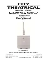 Preview for 1 page of City Theatrical 7400-5707 SHoW DMX Vero User Manual