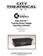 City Theatrical Color Kinetics PDS-750-TR Operator'S Manual preview