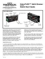 City Theatrical QolorFLEX 5809 Quick Start Manual предпросмотр