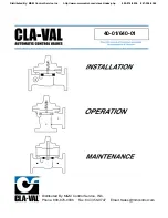 CLA-VAL 100-01 Installation, Operation And Maintanance preview