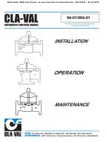 Предварительный просмотр 1 страницы CLA-VAL 694-01 Installation Operation & Maintenance