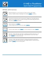 Preview for 2 page of CLA-VAL X144D e-FlowMeter Quick Start Programming