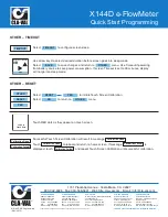 Preview for 4 page of CLA-VAL X144D e-FlowMeter Quick Start Programming