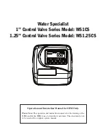 Clack Water Specialist WS1.25CS Instruction Manual preview