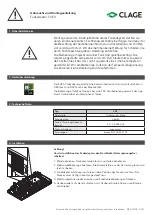 Предварительный просмотр 1 страницы clage FXE 3 Operating And Installation Instructions