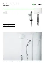 clage MBX4 Shower Quick Start Manual предпросмотр