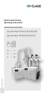 Предварительный просмотр 1 страницы clage Zip HydroTap G5 BCS 20 Operating Instructions Manual