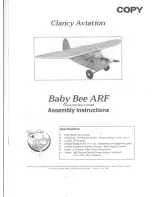 Preview for 1 page of Clancy Aviation Baby Bee ARF Assembly Instruction Manual