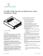 Preview for 1 page of Clare Controls ClareHome CS-iMR WOB Installation Sheet