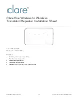 Clare Controls ClareOne CLR-C1-W2WL Installation Sheet preview