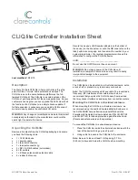 Clare Controls CLIQ.lite Controller Installation Sheet preview