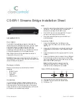 Clare Controls CS-BR-1 Installation Sheet preview