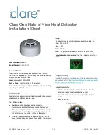 clare ClareOne Rate of Rise Installation Sheet предпросмотр