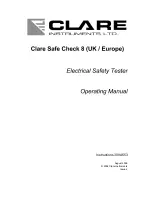 Предварительный просмотр 1 страницы clare safe check 8 Operating Manual