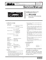 Clarion .39100-S6M-A000 Service Manual preview