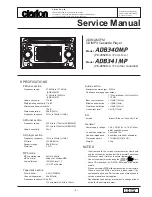 Предварительный просмотр 2 страницы Clarion ADB340MP  ADB340MP ADB340MP Service Manual