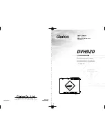 Preview for 1 page of Clarion Addzest DVH920 Owner'S Manual