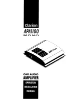 Clarion APA 1100 Mono Operation & Installation Manual preview