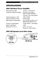 Preview for 18 page of Clarion APA 1100 Mono Operation & Installation Manual