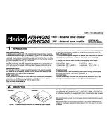 Clarion APA4200G Operation And Installation Manual preview