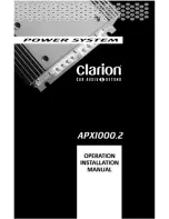 Clarion APX1000.2 Operating & Installation Manual preview