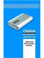 Предварительный просмотр 1 страницы Clarion APX400.2M Operating & Installation Manual