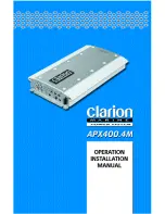 Предварительный просмотр 1 страницы Clarion APX400 Operating & Installation Manual