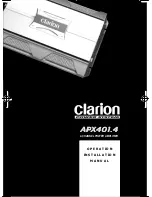 Clarion APX401.4 Operating & Installation Manual preview