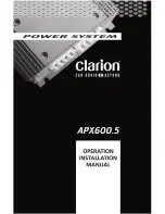 Clarion APX600.5 Operating & Installation Manual preview