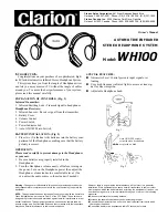 Preview for 1 page of Clarion AUTOMOTIVE INFRARED WH100 Owner'S Manual