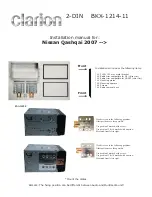 Preview for 1 page of Clarion BKX-1214-11 Installation Manual