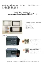 Preview for 1 page of Clarion BKX-1260-02 Installation Manual