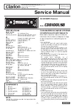 Clarion CD-8100USB Service Service Manual preview