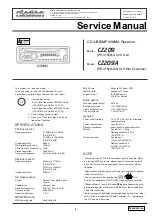 Предварительный просмотр 1 страницы Clarion CZ209 Service Manual