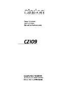 Предварительный просмотр 1 страницы Clarion CZI09 Owner'S Manual